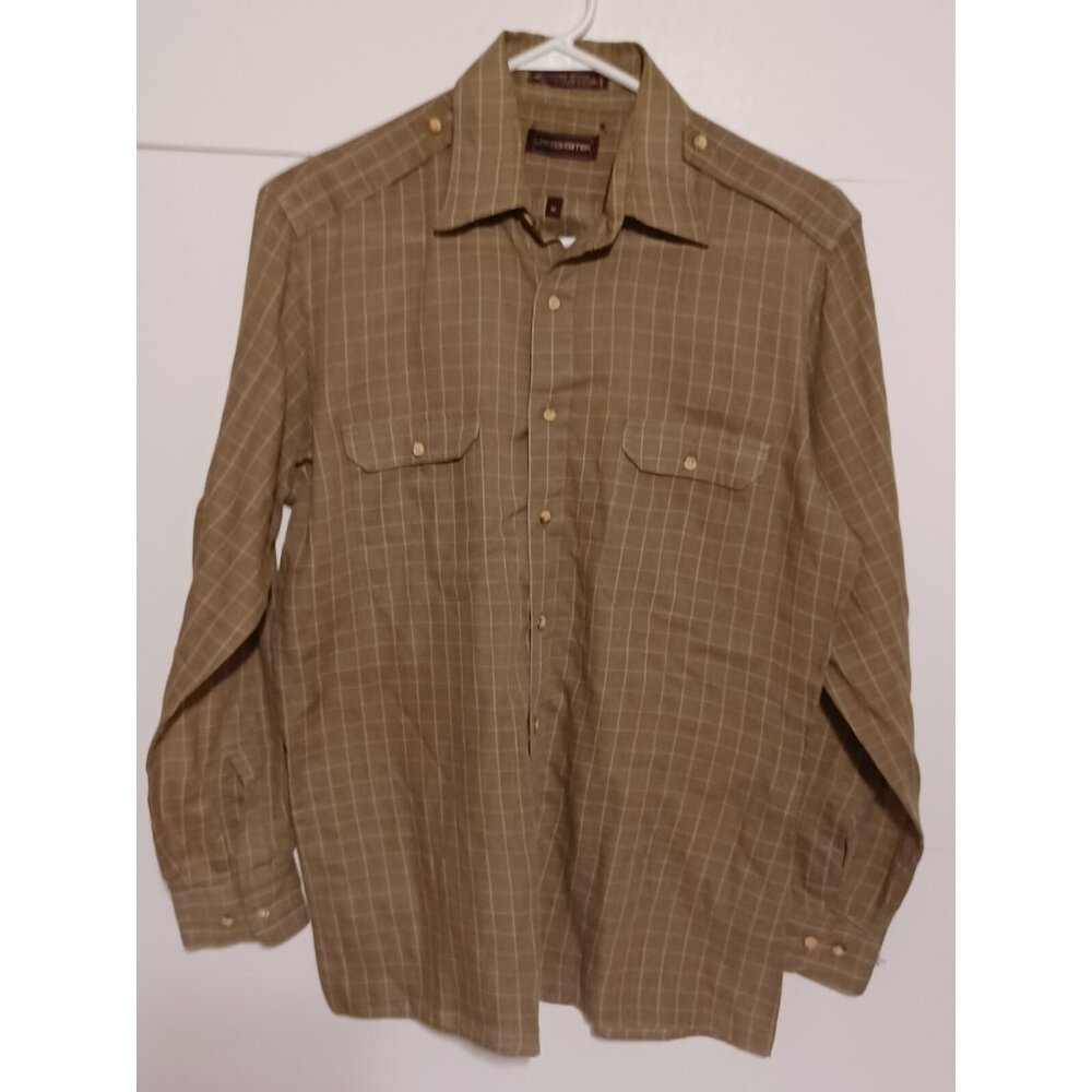 Limited Edition Dress Shirt  Mens Medium Brown Striped